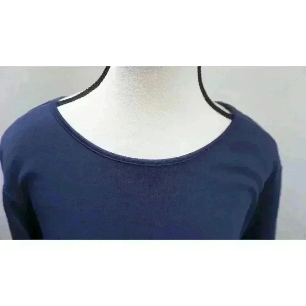 Alfred Dunner Petites Embroidered Bell Sleeves Knit Top - PM Size, Navy Blue - Picture 13 of 14